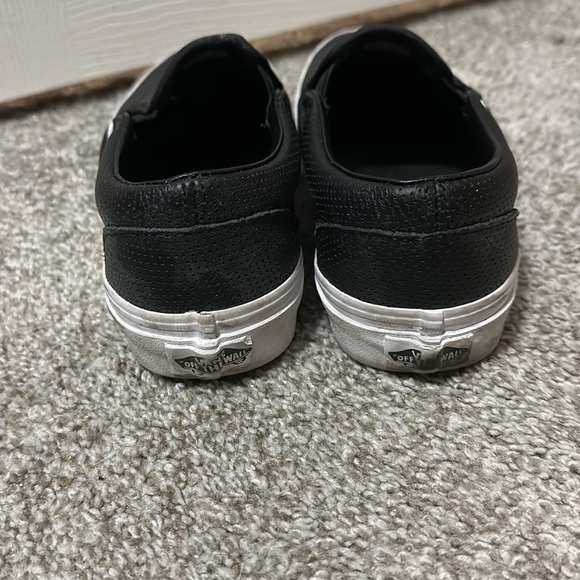 Black Leather Vans size 7.5 - Picture 3 of 4